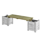 mooie plantenbak zitting dit kan je overal neer zetten staat leuk in elke ruin stevig hout gaat lang mee